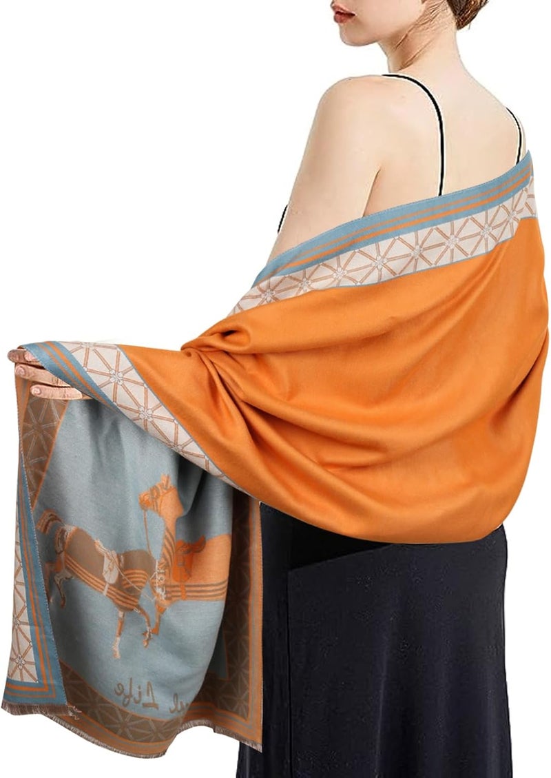 EXTREE Scarfs for Women Pashmina Silky Shawl Wrap for Evening Dressing Blanket Open Front Poncho Cape - Image 1